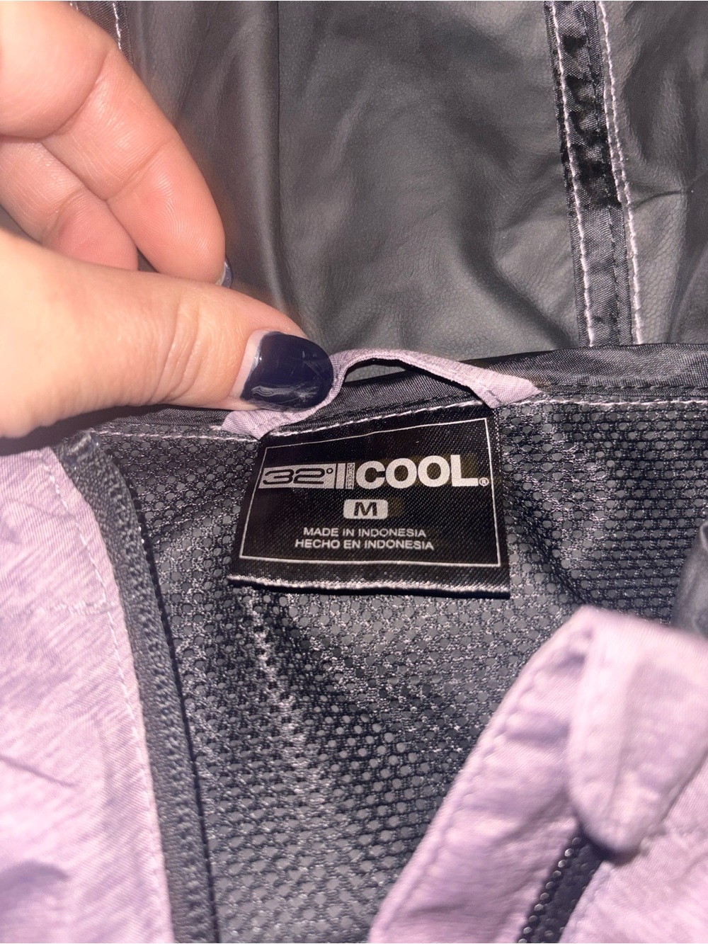 Light Purple Hooded Women's Rain Jacket - Picture 3 of 3